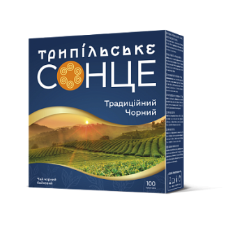 Чай чорний байховий дрібний 100 пакетів ТМ Трипільське Сонце