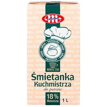 Вершки Сметанка 18% 1л ТМ Mlekovita