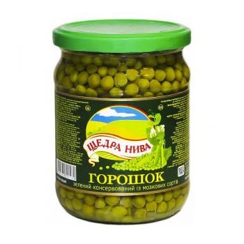 Горошок  консервований  500г скло Щедра нива
