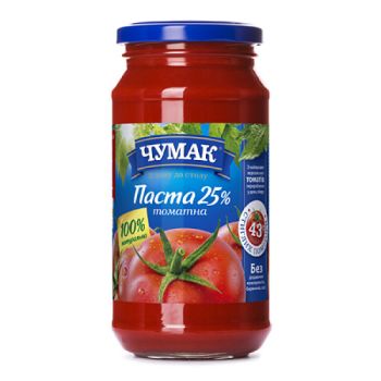 Томатна паста 300г скло ТМ  Чумак