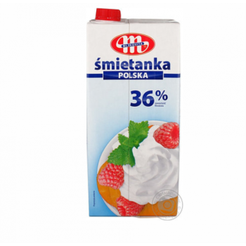 Вершки 36% 1л ТМ Mlekovita 