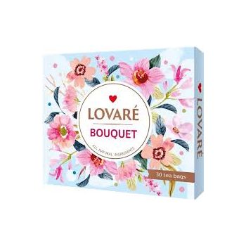 Набір колекція чаїв BOUQUET 30пакетиків 6 видів по 5 штук ТМ LOVARE