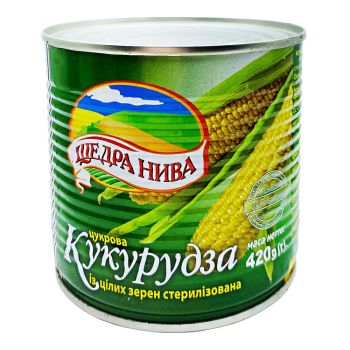Кукурудза цукрова консервована 425г Щедра нива