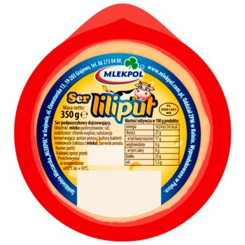Сир напівтвердий Ліліпут 350г ТМ Mlekpol 