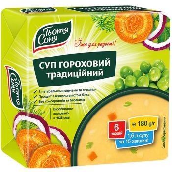 Суп гороховий традиційний 180г ТМ Тітка Соня